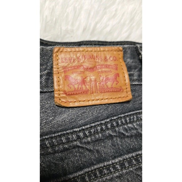 Levi's Black Denim Rhinestone Button Up High-Rise Wedgie Hot Shorts Size 29 - Picture 9 of 12